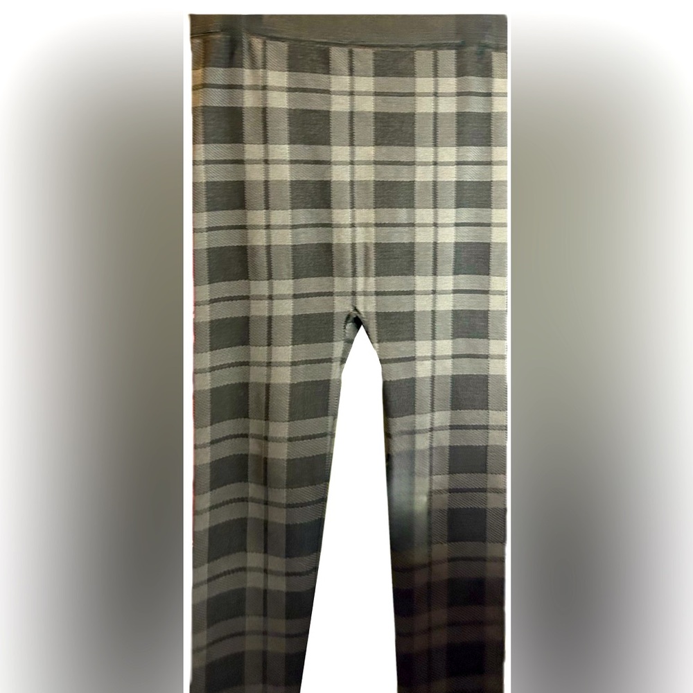 NWOTS Layne Bryant cotton/spandex plaid grey/ black leggings